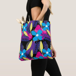 Farbenfrohe Chic Floral & Dot Muster mit Blätter T Tasche