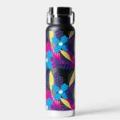 Farbenfrohe Chic Floral & Dot Muster mit Blätter Trinkflasche (Vorne)
