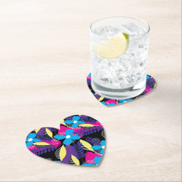Farbenfrohe Chic Floral & Dot Muster mit Blätter Untersetzer