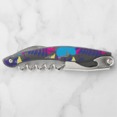 Farbenfrohe Chic Floral & Dot Muster mit Blätter W Kellnermesser (Rückseite)