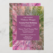 Farbenfrohe Chic Glitzy Einladung zum Geburtstag (Vorne/Hinten)