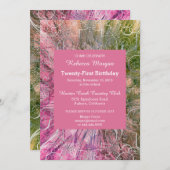 Farbenfrohe Chic Glitzy Einladung zum Geburtstag (Vorne/Hinten)
