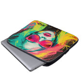Farbenfrohe Chic Pop Kunst, Dichtung und Musik Laptopschutzhülle (Vorne Knopf)