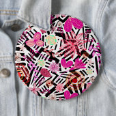 Farbenfrohe chic-Schwarz-weiße Blume Button (Beispiel)
