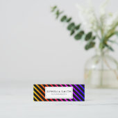 Farbenfrohe Chic Stripes Mini Visitenkarte (Stehend Vorderseite)