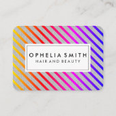 Farbenfrohe Chic Stripes Textur Visitenkarte (Vorderseite)