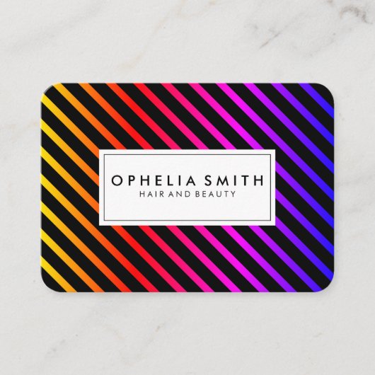 Farbenfrohe Chic Stripes Visitenkarte (Vorderseite)