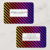 Farbenfrohe Chic Stripes Visitenkarte (Vorne/Hinten)