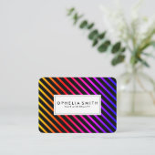 Farbenfrohe Chic Stripes Visitenkarte (Stehend Vorderseite)