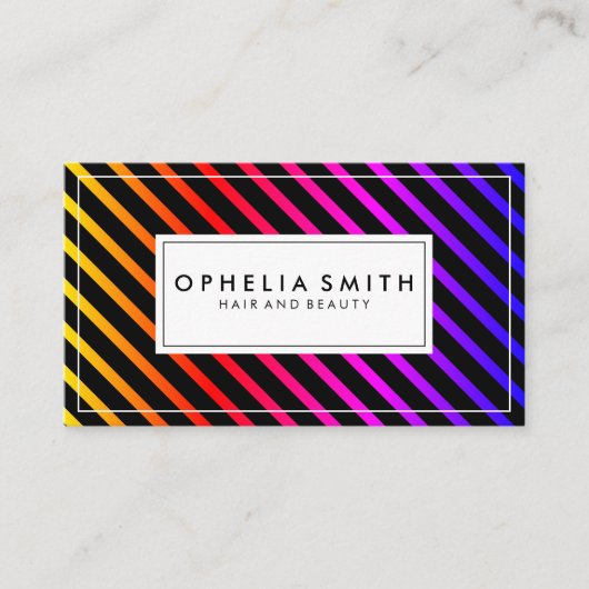Farbenfrohe Chic Stripes Visitenkarte (Vorderseite)