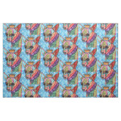 Farbenfrohe Chihuahua Pop Kunstwerk Stoff (Yard (91,4 cm))