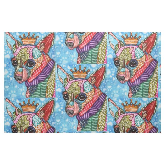 Farbenfrohe Chihuahua Pop Kunstwerk Stoff (Fat Quarter (45,7 x 55,9 cm))