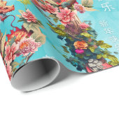 Farbenfrohe Chinesen Neues Jahr des Drachen 2024 Geschenkpapier (Rolleneckpunkt)