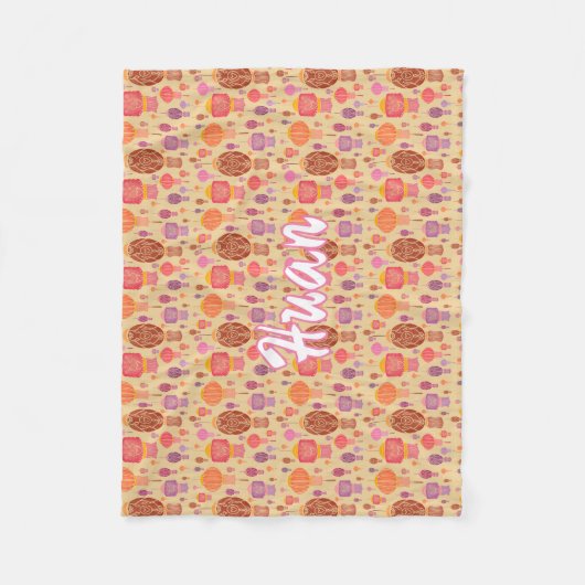 Farbenfrohe chinesische Laternen Fleecedecke (Vorderseite)