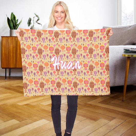 Farbenfrohe chinesische Laternen Fleecedecke