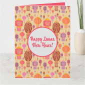 Farbenfrohe chinesische Laternen Lunar-Neujahr Karte (Vorderseite)