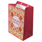 Farbenfrohe chinesische Laternen Lunar-Neujahr Mittlere Geschenktüte (Rückseite Schrägansicht)