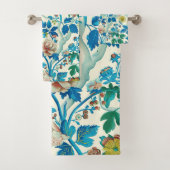 Farbenfrohe Chinoiserie Traditionelles, florales M Badhandtuch Set (Insitu)