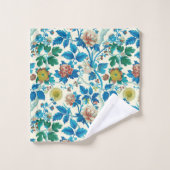 Farbenfrohe Chinoiserie Traditionelles, florales M Badhandtuch Set (Waschlappen)