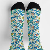 Farbenfrohe Chinoiserie Traditionelles, florales M Socken (Oben)