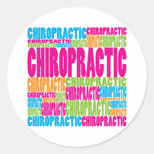 Farbenfrohe Chiropraktik Runder Aufkleber (Vorderseite)
