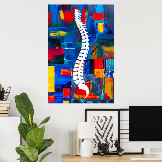 Farbenfrohe Chiropraktische Spine Poster Malerei r (Heimbüro)