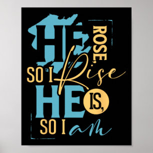 Farbenfrohe Christliche Osterauferstehung Rose Poster