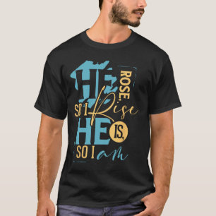Farbenfrohe Christliche Osterauferstehung Rose T-Shirt