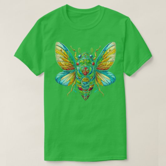Farbenfrohe Cicada-Insekten Great Eastern Brood X  T-Shirt (Design vorne)