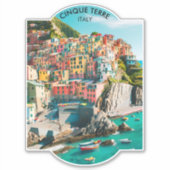 Farbenfrohe Cinque Terre, Italien - individuell an Aufkleber (Vorderseite)