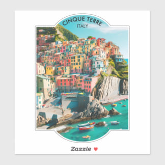 Farbenfrohe Cinque Terre, Italien - individuell an Aufkleber