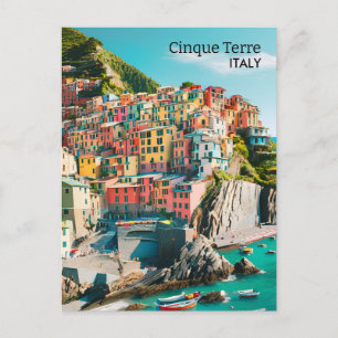 Farbenfrohe Cinque Terre, Italien - individuell an Postkarte