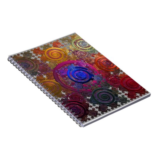 Farbenfrohe Circular Hotplates Spiral Notebook Notizblock (Rechte Seite)
