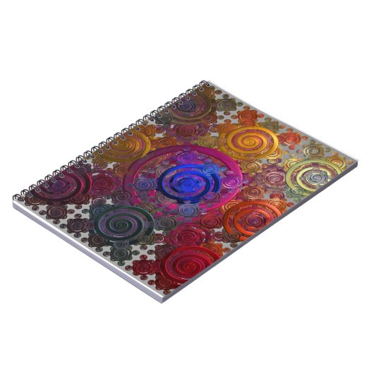Farbenfrohe Circular Hotplates Spiral Notebook Notizblock (Linke Seite)