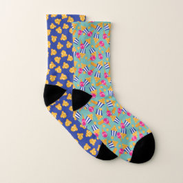 Farbenfrohe Circus-Leckereien Popcorn-ähnliche Sei Socken