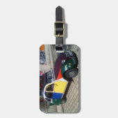 Farbenfrohe Citroen 2 CV Gepäckanhänger (Vorderseite vertikal)