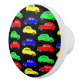 Farbenfrohe Citroen 2 CV gepolstertes Muster Keramikknauf (Rechts)