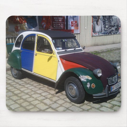 Farbenfrohe Citroen 2 CV Mousepad (Vorne)
