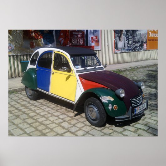 Farbenfrohe Citroen 2 CV Poster (Vorne)
