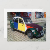 Farbenfrohe Citroen 2 CV Postkarte (Vorne/Hinten)