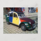Farbenfrohe Citroen 2 CV Postkarte (Vorderseite)