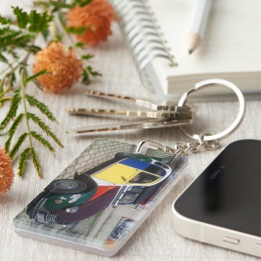 Farbenfrohe Citroen 2 CV Schlüsselanhänger (Vorderseite rechts)