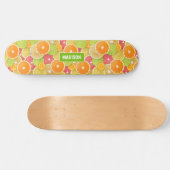 Farbenfrohe Citrus individuelle Name Skateboard (Horizontal)