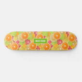 Farbenfrohe Citrus individuelle Name Skateboard (Horizontal)