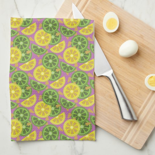 Farbenfrohe Citrus Print Summer Kitchen Handtücher (Viertel Falte)