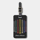 Farbenfrohe Clarinets Gepäckanhänger (Vorderseite vertikal)
