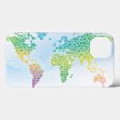 Farbenfrohe Cloud World Map Case-Mate iPhone Hülle (Rückseite (Horizontal))