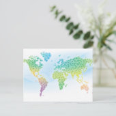 Farbenfrohe Cloud World Map Postkarte (Stehend Vorderseite)