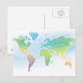 Farbenfrohe Cloud World Map Postkarte (Vorne/Hinten)
