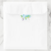 Farbenfrohe Cloud World Map Stern-Aufkleber (Tasche)